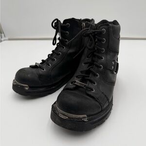 Harley Davidson Black Leather steel toe Boots Shoes Men’s Size 8.5